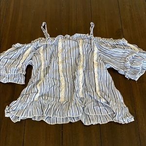 Off shoulder striped top